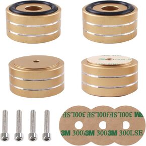4 Set Speaker Isolation Feet, 40x20MM Aluminum Audio Shock Absorber Feet Isolator Pad Non-Slip Floor Protector for Audio,Subwoofers Home Theater Turntable DAC Feet Pad (Silver) in Kuwait