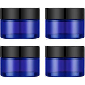 4 أوقية من الجرار الزجاجية مع أغطية ، 4 عبوات زجاجية كهرمبر مع أغطية سوداء مقاومة للتسرب جولة محكمة الإغلاق حاويات مستحضرات تجميل فارغة مع بطانات داخلية لمساحيق المستحضرات وصنع الشموع in Kuwait