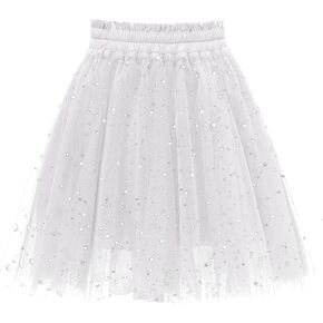 Girstunm Tulle Skirts for Women Elastic Waist Dancing Skirt Mesh Tulle Above Knee Skirts in Kuwait