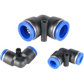 هوائي موصل سريع PV4/6/8 الزاوية اليمنى 90 درجة أنابيب الهواء البلاستيكية الكوع على شكل حرف L اتجاهين 1 قطعة (PV16) in Kuwait