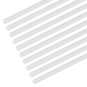 M METERXITY 10-Pack Square Plastic Bars Rods, 3mm x 250mm ABS Smooth Plastic Tube Rod for DIY Craft Sticks/Sand Table Model/Scene Making, Easy to Cut and Paint[White] in Kuwait
