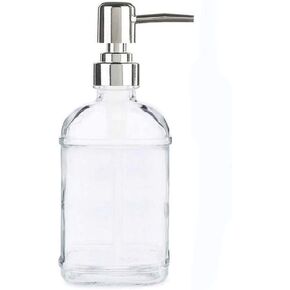 موزع صابون زجاجي شفاف من Geeyu، زجاج فسيفساء للصابون العضوي السائل، والحمام المنزلي، واللوشن والسوائل، والإكسسوارات والزيوت العطرية (اللون: أبيض3، الحجم: 500 مل) in Kuwait