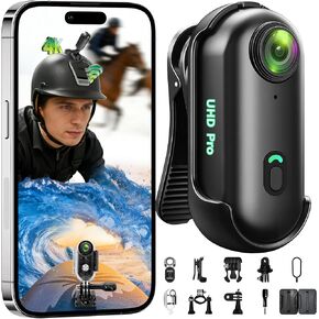 Action Camera 4K, Mini Body Vlogging Cam WiFi, Wearable Sports POV Helmet Camera, Thumb Snap Cam with Waterproof Case, Hands-free Bodycam for Horse Riding Motorcycling Skiing Cycling Baseball in Saudi Arabia