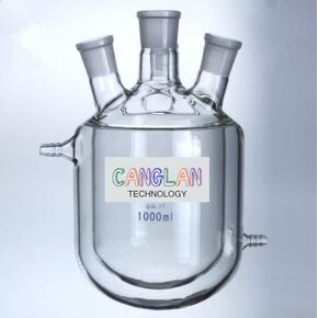 4-Necks Glass Jacketed Flask Reactor Vessel Double Layer 1000ml in Kuwait