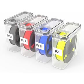 Filament Storage Box - 8 Pack 3D Printing Filament Container with Thick Silicone Seal, Dust-Proof Reusable Organizer with Writable Labels for 1.75mm PLA, ABS, PETG, TPU, PA (9.05"×8"×3") in Kuwait