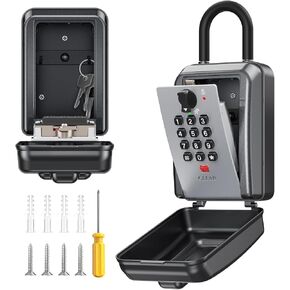 Key Lock Box,12 Digit Combination LockBox for Keys,Resttable Code,Large Capacity & Weatherproof Outdoor,hide a key outside,Wall Mount,Spare Key Wall Safe Storage for Warehouse,Home,Office,Garage in Kuwait