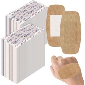 200 قطعة من الضمادات الكبيرة السائبة 2 × 4 بوصة ضمادات لاصقة مرنة كبيرة للعناية بالجروح من القماش للعناية وحماية الجروح in Kuwait