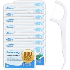 800 Count Dental Floss Picks – Unflavored Floss Sticks with Built-in Toothpick – 16 Boxes of 50 – Strong & Smooth Dental Flossers for Family Oral Care at Home Office & Travel – Adults & Kids in Kuwait