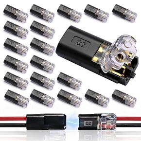 30PCS Double Wire Plug in Connector,2-Pin Low Voltage Wire Connector with Locking Buckle,Flame Retardant Locking Wire Quick Connectors,Quick Disconnect Led Light Strip Connectors in Saudi Arabia