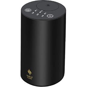 Waterless Essential Oil Diffuser, battery-operated cordless aromatherapy diffuser with timer & 3 mist levels. For car, home, office, yoga studio, nursery, bedrooms, and pet areas. Black aluminum alloy in Saudi Arabia