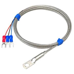 5mm Hole Washer K/PT100 Type Thermocouple Temperature Sensor Probe 1-10M Cable for Industrial 1Pcs(PT100 Type 10M) in Kuwait