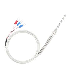 0-800 درجة M8 1m 2m 3m 5m KJ PT100 نوع 50 مم 150 مم 100 مم 200 مم كابل ملولب مسبار مزدوج حراري مستشعر درجة حرارة الفرن (1 متر M8 J، 200 مم) in Kuwait