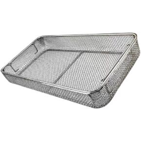 chaoyue medical instruments Stainless Steel Sterilization Basket Tray case Box 45cmX34cmX7cm Disinfection Tray Basket Box Orthopedics ENT Instruments in Kuwait