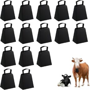15 Pcs Metal Cowbells with Handle 4 Inch Black Cow Bells Noise Makers Hand Percussion Cowbells Loud Cheering Bells for Sporting Events Football Games Wedding Cheering Party School Celebrations (Black) in Kuwait