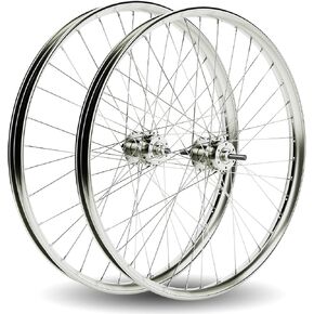 مجموعة عجلات دراجة BBR Tuning Heavy Duty مقاس 12 مقاس 26 بوصة × 1.25 بوصة - عجلة دراجة - دراجة جبلية - فرامل قرصية حرة جاهزة - حافة فضية in Kuwait