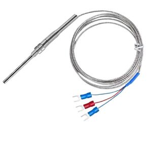 Stainless Steel Thermocouple PT100 Type Temperature Sensor M8 Probe Thread 50mm-200mm 1Pcs(PT100 1 Meter,50mm) in Kuwait
