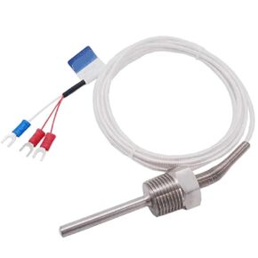 PT100 Temperature Sensor Probe 3 Wire Controller -200~250℃ 304 Stainless Steel Thermocouple 1Pcs(PT100 Lead Length 4m,150mm) in Kuwait