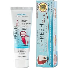 جل معجون الأسنان لحماية اللثة من ليف فريش، علاج التهاب اللثة، يقلل النزيف، تورم اللثة بنسبة 400% أفضل، حماية التجويف، يعيد تمعدن الأسنان، تبييض الأسنان، الفلورايد القصديري (1.75 أونصة (عبوة من قطعة واحدة) in Kuwait