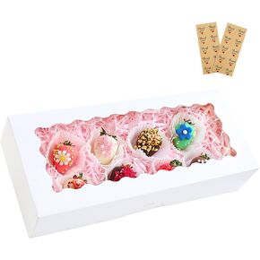 Auto-Pop Bakery Boxes with Clear Window (5 Pack) | 12.5x5.5x2.5 Food-Grade Cardboard | Collapsible for Cookies, Cupcakes & Pastries in Saudi Arabia