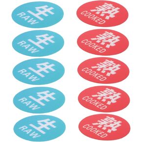 10pcs Kitchen Wall Stickers Raw Cooked Food Labels Signs Easy Peel Stick in Kuwait