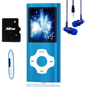 مشغل MP3، مشغل موسيقى MP3 من Hotechs مع بطاقة ذاكرة SD بسعة 32 جيجابايت وشاشة LCD رقمية كلاسيكية رفيعة مقاس 1.82 بوصة ومنفذ USB صغير مع راديو FM وتسجيل صوتي in Kuwait