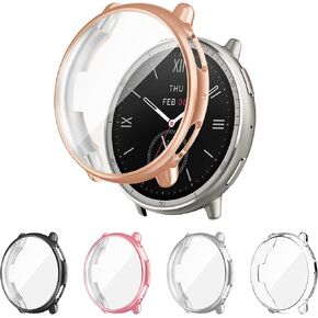 6 Pack Case Compatible for Amazfit Active Max with Tempered Glass Screen Protector, Shockproof Hard PC Bumper Protective Cover Compatible with Amazfit Active Max in Kuwait