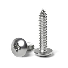 #8 x 1-1/4" (100 Pack) Truss Head Sheet Metal Screws Phillips Drive Self-Tapping Wood Screws, 304 Stainless Steel Corrosion Resistant Screws in Kuwait