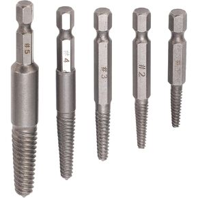 5pcs Damaged Screw Extractor 1/4 Inch Hex Shank Screw Remover Set Carbon Steel Extraction Tool 7.5mm 5mm 4mm 3.5mm 3mm in Kuwait