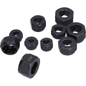 مجموعة استخراج الصواميل المكسورة 10 قطع من جونلاكي - أدوات لسهولة إزالة الصواميل والمسامير والمسامير بأحجام مختلفة (نمط منخفض) in Kuwait