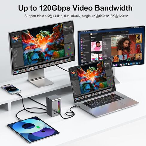 Thunderbolt 5 Cable 3ft, 80Gbps Data Transfer 16K Video Display 240W Charging for Thunderbolt 5/ M4 Pro Chip, MacBook Pro, Mac mini, Monitor, Z890, Dock, Externel SSD, eGPU in Kuwait