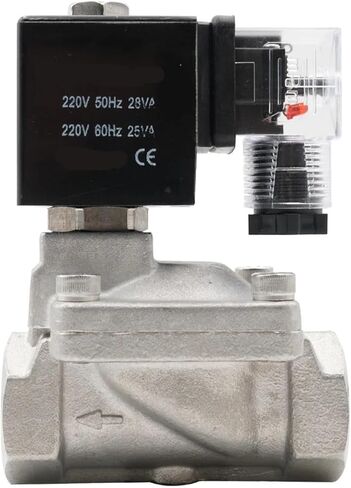 صمام الملف اللولبي الغشائي من سلسلة SLP، صمام مياه من الفولاذ المقاوم للصدأ عالي الضغط G1/2 بوصة إلى G2 مغلق عادةً (1، تيار متردد 110 فولت_NBR) in Kuwait