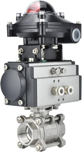 1 "ثلاث قطع صمام كروي هوائي عالي المنصة من الفولاذ المقاوم للصدأ 304 أسطوانة مزدوجة التمثيل مع مفتاح تعليقات الإشارة in Kuwait