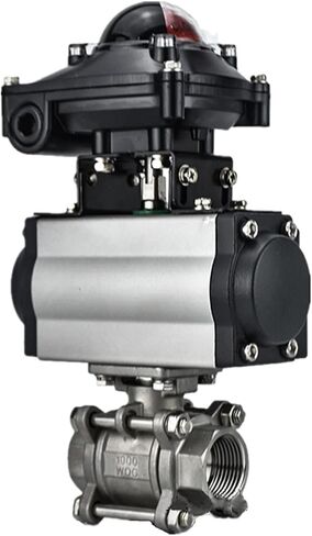 1 "ثلاث قطع صمام كروي هوائي عالي المنصة من الفولاذ المقاوم للصدأ 304 أسطوانة مزدوجة التمثيل مع مفتاح تعليقات الإشارة in Kuwait