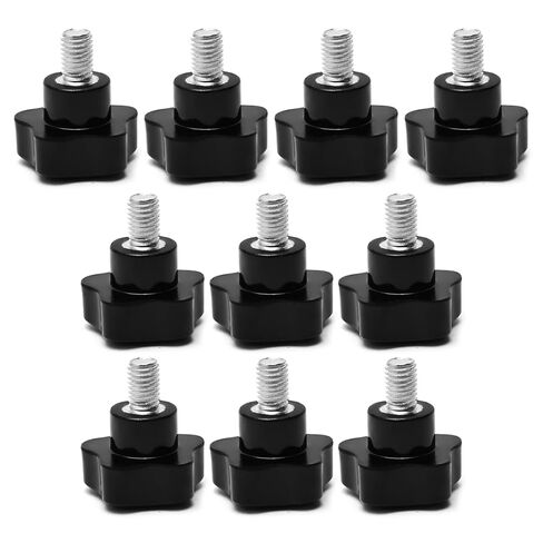 Wenheww 10 قطع M10 × 15 مم مقبض نجمة خيط، قطر 40 مم خيط ذكر الباكليت على شكل نجمة مقبض يدوي برغي شد، مقبض تثبيت أسود مقبض استبدال مقبض مقبض قفل in Kuwait