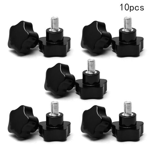 Wenheww 10 قطع M10 × 15 مم مقبض نجمة خيط، قطر 40 مم خيط ذكر الباكليت على شكل نجمة مقبض يدوي برغي شد، مقبض تثبيت أسود مقبض استبدال مقبض مقبض قفل in Kuwait
