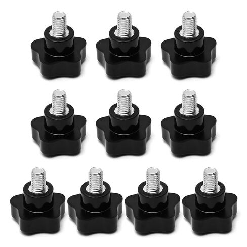 Wenheww 10 قطع M10 × 15 مم مقبض نجمة خيط، قطر 40 مم خيط ذكر الباكليت على شكل نجمة مقبض يدوي برغي شد، مقبض تثبيت أسود مقبض استبدال مقبض مقبض قفل in Kuwait