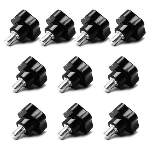 Wenheww 10 قطع M10 × 15 مم مقبض نجمة خيط، قطر 40 مم خيط ذكر الباكليت على شكل نجمة مقبض يدوي برغي شد، مقبض تثبيت أسود مقبض استبدال مقبض مقبض قفل in Kuwait