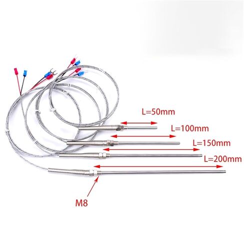 الحرارية K/E الفولاذ المقاوم للصدأ سلك محمي المقاومة الحرارية قضيب قياس درجة الحرارة الاستشعار 1 قطعة (4 متر نوع K ، 150 مللي متر) in Kuwait