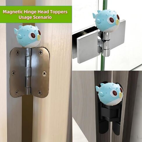 حيوانات بحرية إبداعية صغيرة لطيفة، سمكة منتفخة، رؤوس مفصلات أسماك الفقاعات مجموعة علوية مزخرفة 6 قطع، ديكور منزلي، رأس مفصل مغناطيسي، مفصل باب in Kuwait