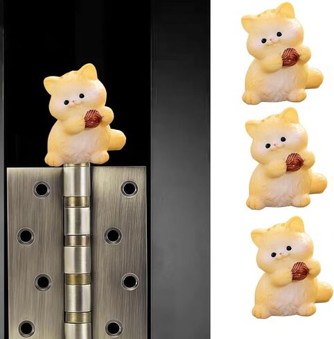 Cute Mini Creative The Little Cat Holding The Ball Hinge Heads Decorative Topper Set 3PCS, Home Decoration,Magnetic Hinge Head Toppers Door Hinge in Saudi Arabia