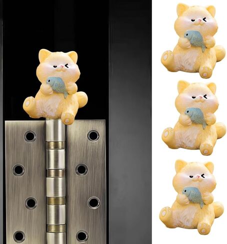 Cute Mini Creative Sitting Kitten Hinge Heads Decorative Topper Set 3PCS, Home Decoration,Magnetic Hinge Head Toppers Door Hinge in Saudi Arabia