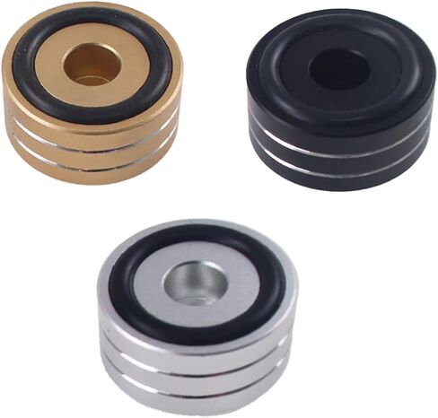 4 Set Speaker Isolation Feet, 40x20MM Aluminum Audio Shock Absorber Feet Isolator Pad Non-Slip Floor Protector for Audio,Subwoofers Home Theater Turntable DAC Feet Pad (Silver) in Saudi Arabia