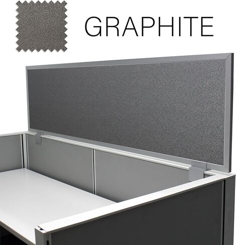 OBEX Acoustical Cubicle Privacy Screen Extender Desk Panel & Office Divider, Add Separation & Block Noise, 12" x 72", Graphite in Kuwait
