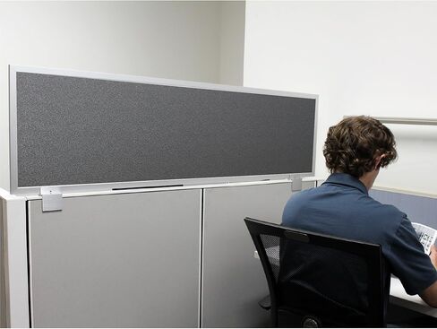OBEX Acoustical Cubicle Privacy Screen Extender Desk Panel & Office Divider, Add Separation & Block Noise, 12" x 72", Graphite in Kuwait