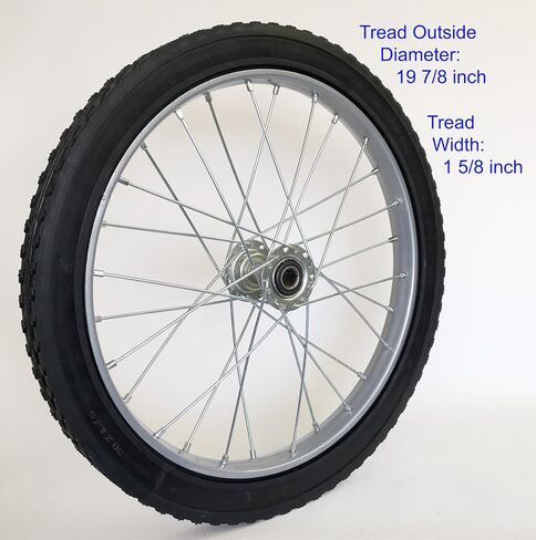 Morgan Cycle Heavy Duty Solid Rubber Cart Wheel and Axel Kit, 20", Chrome in Saudi Arabia