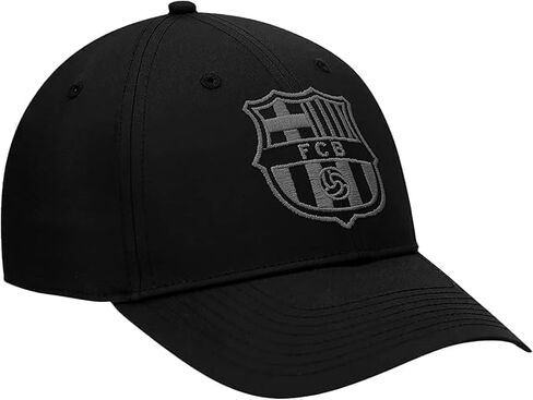 Icon Sports 2026 FC Barcelona Officially Licensed Soccer Cap Blackout Design - Black with Silver Version Logo in Saudi Arabia