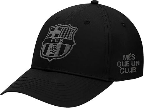 Icon Sports 2026 FC Barcelona Officially Licensed Soccer Cap Blackout Design - Black with Silver Version Logo in Saudi Arabia