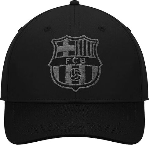 Icon Sports 2026 FC Barcelona Officially Licensed Soccer Cap Blackout Design - Black with Silver Version Logo in Saudi Arabia