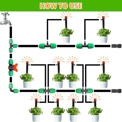 تجهيزات الري بالتنقيط لأنابيب تقليل 1/2 بوصة إلى 1/4 بوصة، 12 قطعة من خط التنقيط 1/2 بوصة إلى 1/4 بوصة، وصلات مخفض شائكة مقاومة للسقوط، أجزاء ري الحديقة لخرطوم التنقيط in Kuwait