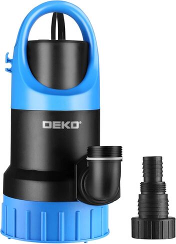 Sump Pump Submersible Water Pump : DEKOPRO 1HP Thermoplastic Portable Utility Pump 4500 GPH High Flow Water Removal for Swimming Pool Garden Pond Basement with 19.7ft Long Power Cord in Saudi Arabia